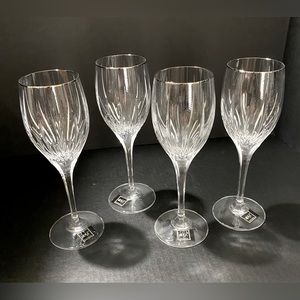 4 Mikasa Lead Crystal Goblets "Arctic Lights Platinum"
